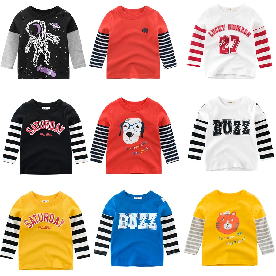Berniukai & Mergaites marškinėliai ilgomis Rankovėmis medvilnė, Kūdikių Dinozaurai sporto marškinėliai Kostiumas 2020 Naujų Rudens Vaikų apačioje marškinėliai 2-8 Y