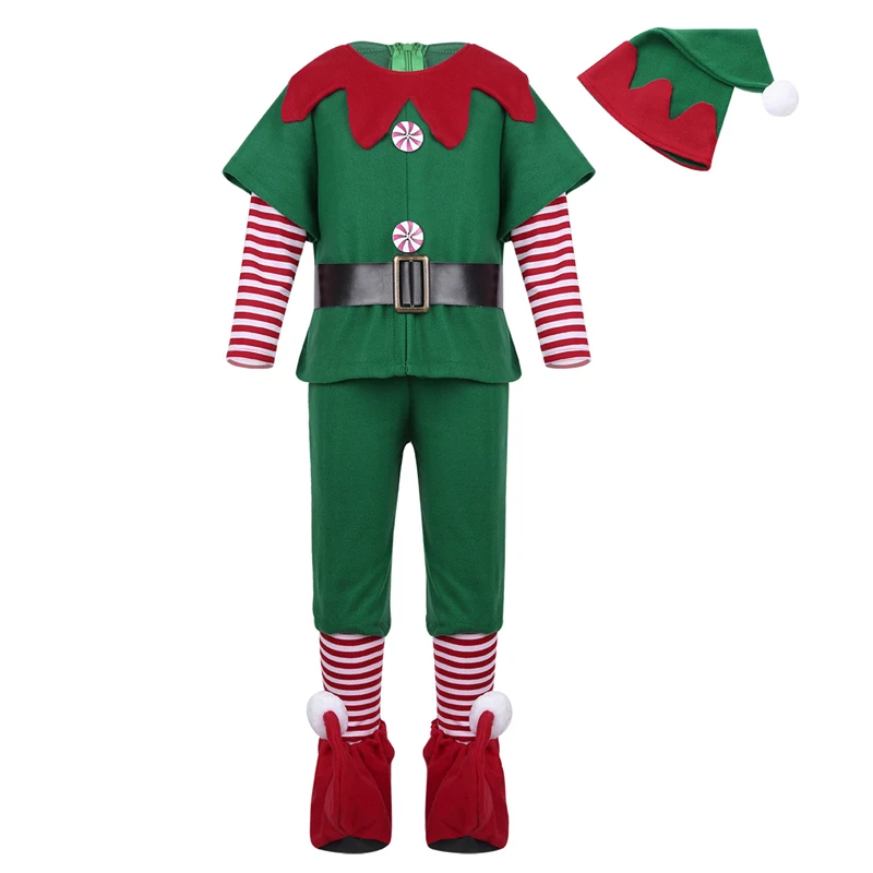 2019 žalia Elf Merginos kalėdų Kostiumas Festivalis Santa Sąlyga Mergaitėms Naujųjų Metų chilren drabužių Fancy Dress Kalėdos Šalis Suknelė