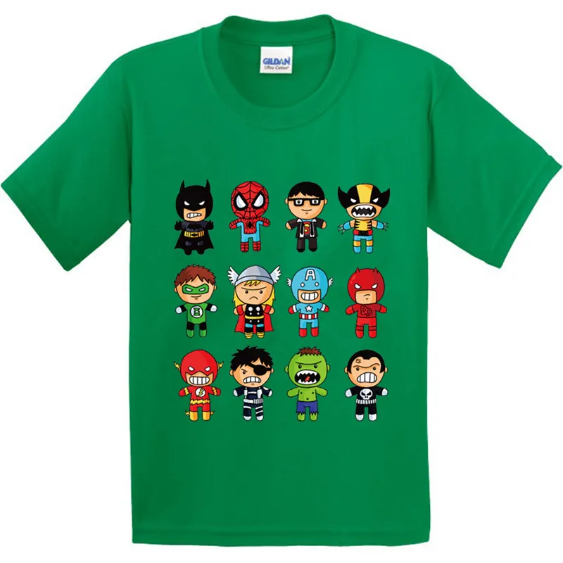 Vaikai Šiek tiek Super Didvyriu Spausdintinių Animacinių filmų Dizaino, Medvilnės Marškinėliai Berniukams/Mergaitėms trumpomis Rankovėmis Viršūnes Vaikų Puikus T-Shirt,GKT060