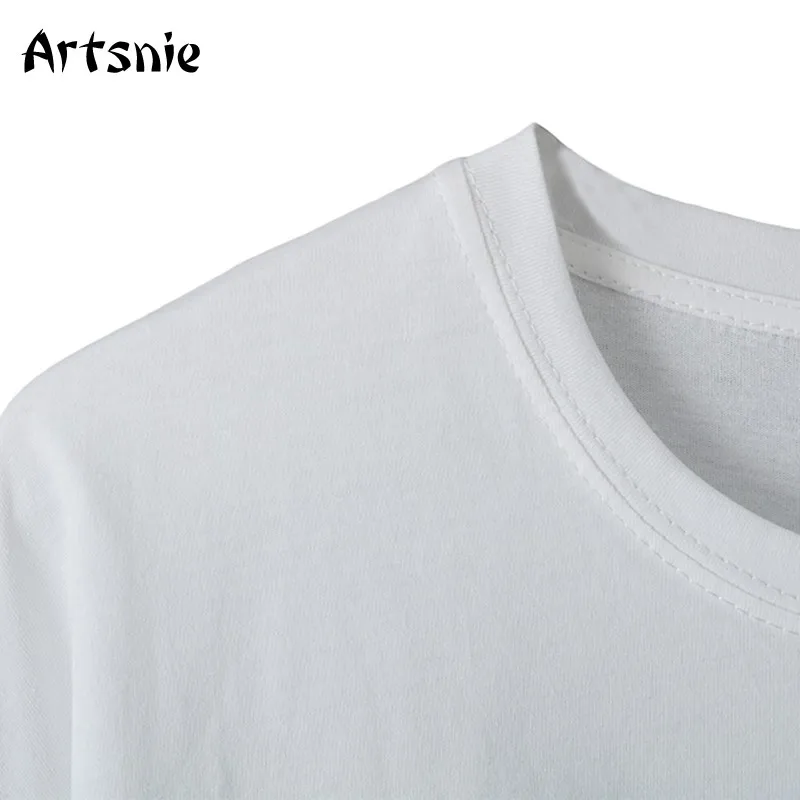 Artsnie vasaros baltos animacinių filmų spausdinti marškinėliai moterims medvilnės o kaklo trumpomis rankovėmis viršūnes femme streetwear atsitiktinis negabaritinių marškinėliai mujer
