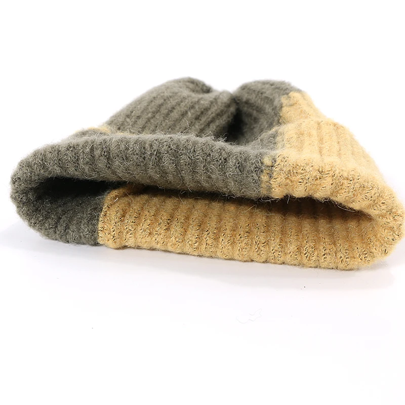 2019 Žiemos Dvi Tonas Dryžuoto Trikotažo Beanie Moterų Atsitiktinis Skrybėlę Šiltas Moterų Minkštas Tirštėti Apsidraudimo Bžūp Slouchy Variklio Dangčio Slidinėjimo Skullies