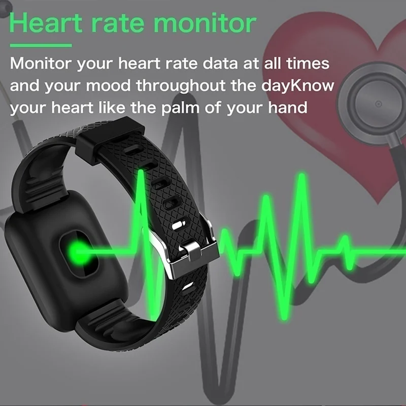 116Plus Smart Žiūrėti 2020 Naujas Smartband Fitness Tracker Kraujo Spaudimą, Širdies ritmą D13 Smart Apyrankė 