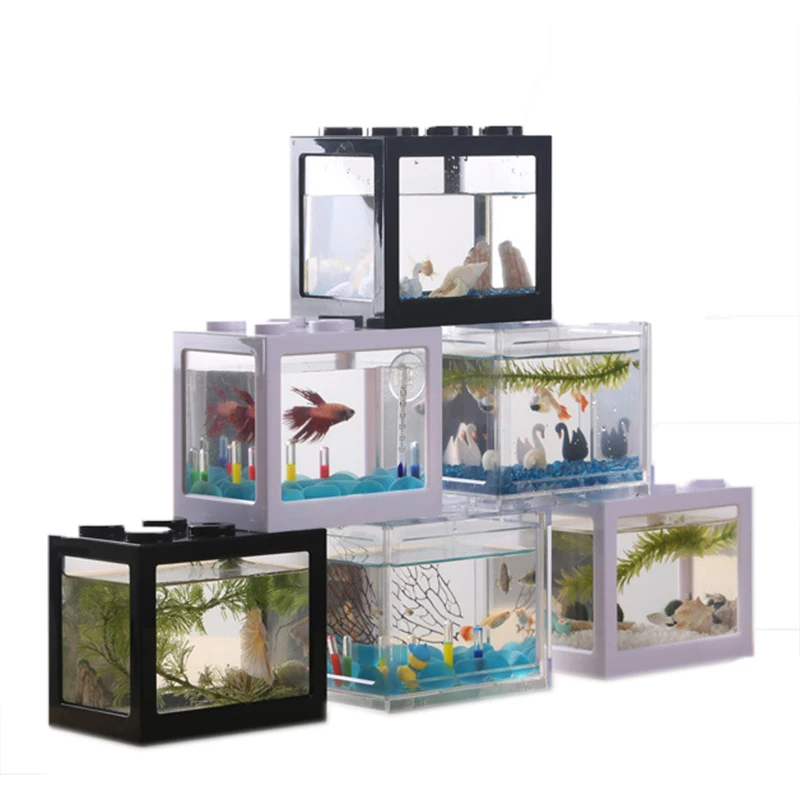 Kūrybos Pirmumas, Ekologinius Mažų Žuvų Bakas Mini Akvariumas Betta Akvariumo Ant Dėžutės Vikšriniai Box 