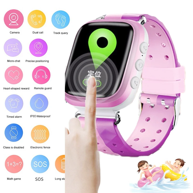 Vaikai smart žiūrėti Vandeniui kūdikių LBS SOS Padėties nustatymo 2G SIM Kortelės Anti-lost Smartwatch vaikų Tracker smart laikrodis skambinkite žiūrėti
