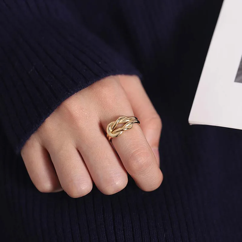 CHUANGU korėjos versija S925 gryno sidabro žiedas originalus INS šaltas vėjas sagtį, žiedą, bendras moteris studentų sterlingas sidabro žiedai