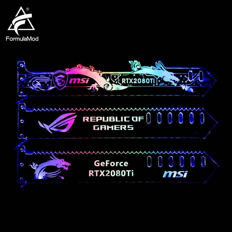 FormulaMod Fm-QJD, RGB GPU Blokuoti Akrilo Laikikliai, Dekoratyvinės Plokštės GPU Turėtojas, 5v 3Pin RGB Synchronizable ASUS AURA