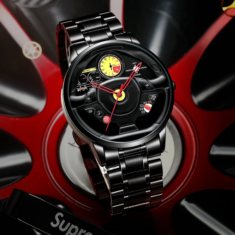 NIBOSI VIP Vyrai Laikrodžiai Sporto Automobilio Ratlankio Stebulės Laikrodis 3D Tuščiaviduriai Dial Watch Vyrų Relogio Masculino