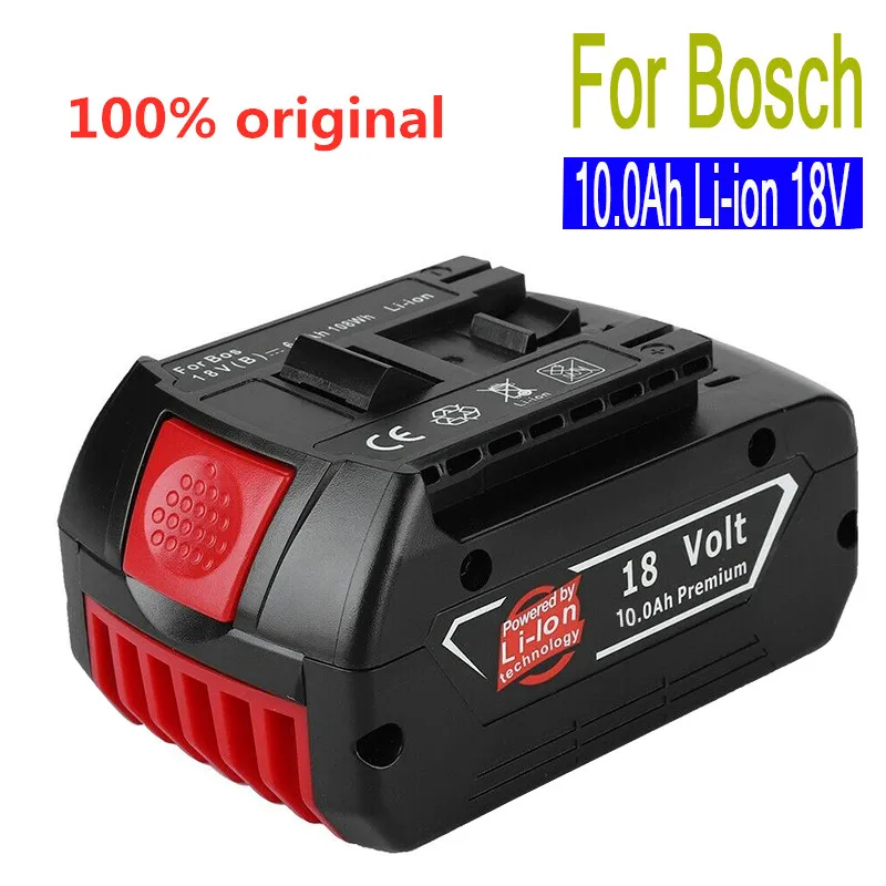 2VNT 18V10000mAh Įkrovimo Už Bosch 18V Baterija Backup10.0A Nešiojamų Pakeitimo BAT609 lemputė+3A Baterijos Kroviklis
