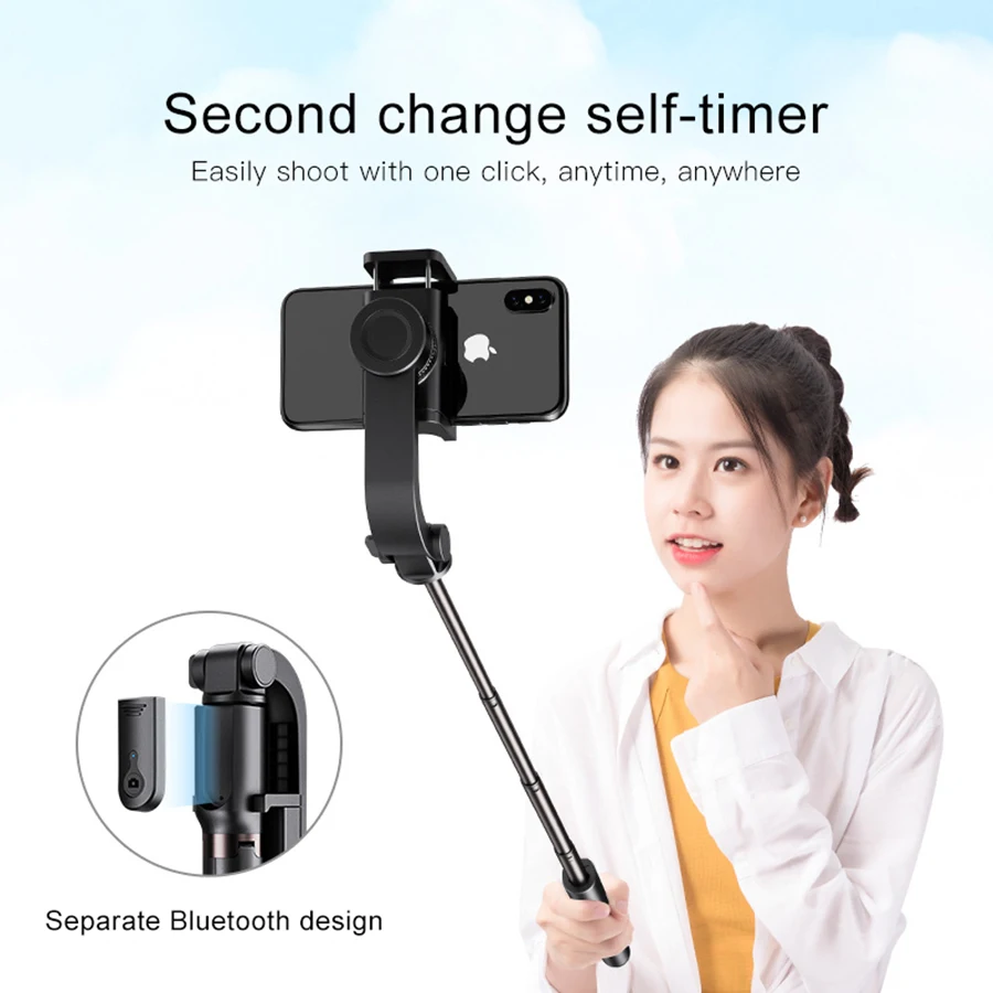 Bonola 3 in1 Nešiojamą Gimbal Stabilizatorius Išmanusis telefonas Selfie Stick Trikojo iOS/Android Vaizdo Stabilizatorius iPhone11/SamsungS10