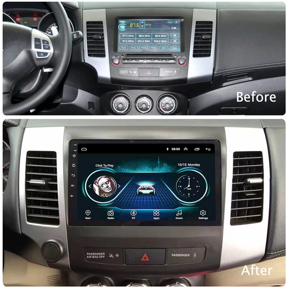 9 colių Android 8.1 2 Din Car Multimedia Stereo Navigacijos GPS Player 