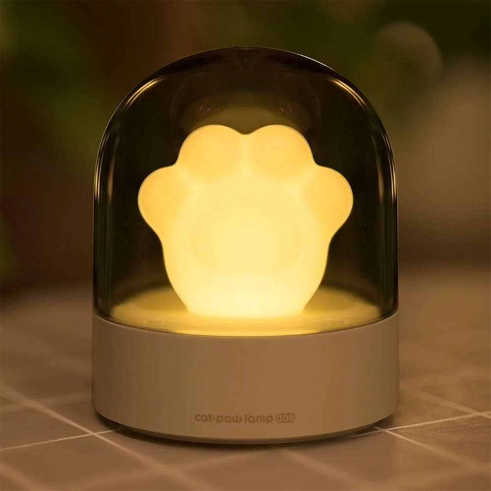Naktį Lempa LED Aplinkos Šviesos Mielas Animacinių filmų Katės Letena Formos Naktiniai Muzikos Lempos Katės Letena Lempa Smart Home Naudojimas