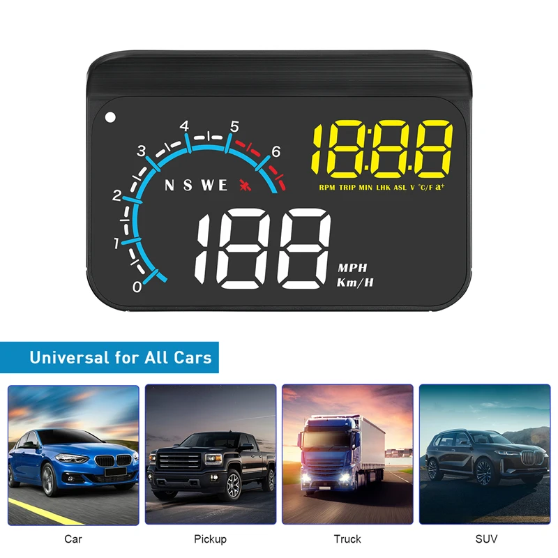 Naujas Universalus Automobilių Diagnostikos Įrankis M12 HUD Skaitmeninis Indikatorius 3.5 Colių OBD2+GPS Dual Mode Automobilių HUD Head Up Display Mygtuką Dizainas