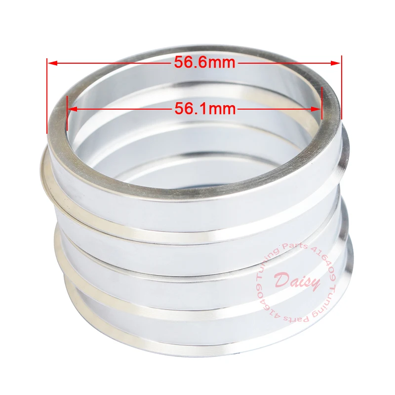 (4pcs/lot) ID=56.1 mm OD=56.6 mm Aliuminio Automobilių Ratų Stebulės Nuotakyno Žiedus (56.1-56.6)