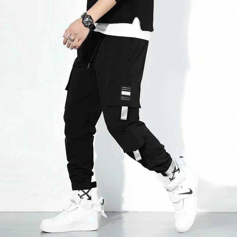 Streetwear Vyrų Multi Kišenės Krovinių Haremo Kelnės Hip-Hop Atsitiktinis Vyras Track Kelnės Poilsiu Kelnės Mados Harajuku Vyrų Kelnės