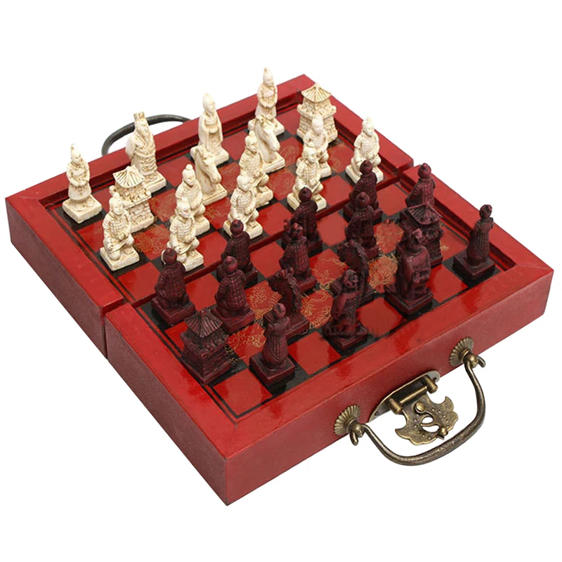 Sulankstomas Medinis Tarptautinės Šachmatų Rinkinį Terakotos Karių Šachmatų Šachmatų Žaidimas Kalėdų Dovana Valdybos Pakuotės Žodis Šachmatai