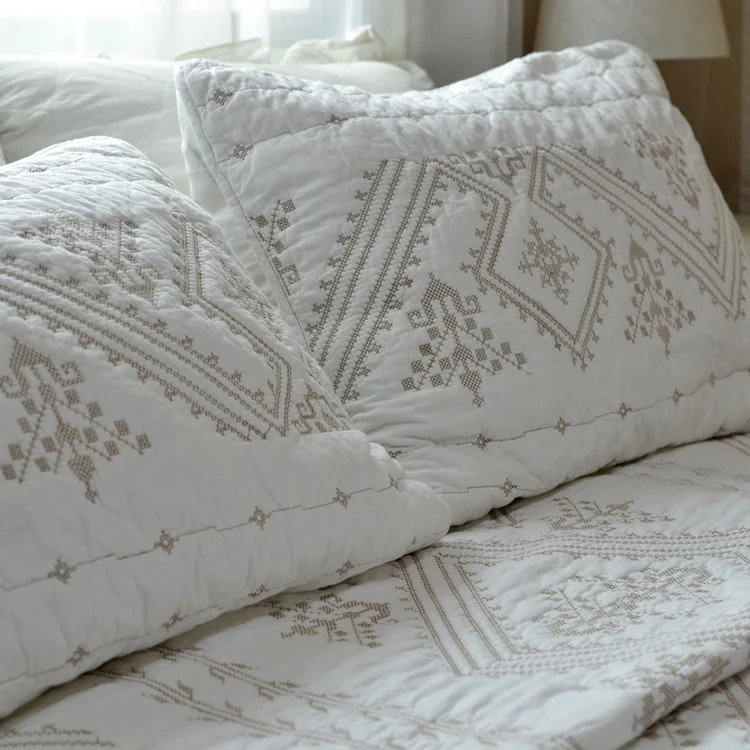 Medvilnės quilting Retro Amerikos vaiskiai balta dygsniuotas antklodė su trijų dalių lova padengti dviguba lovatiesė king size lovatiesės