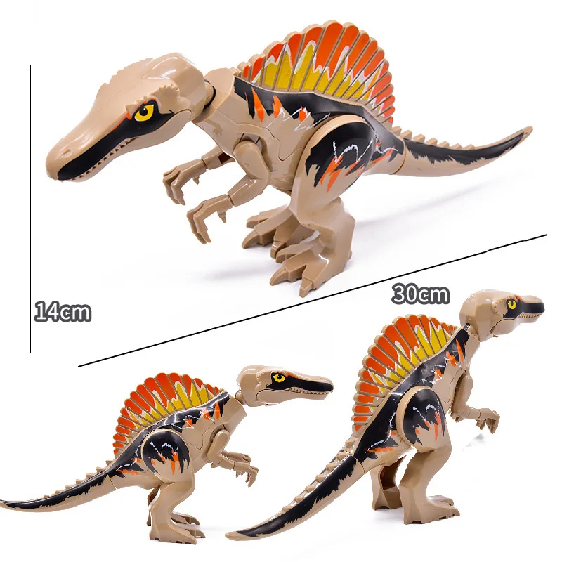 9Pcs Juros periodo Dinozaurų Gyvūnų Pasaulyje Spinosaurus Velociraptor Tyrannosaurus Rex 