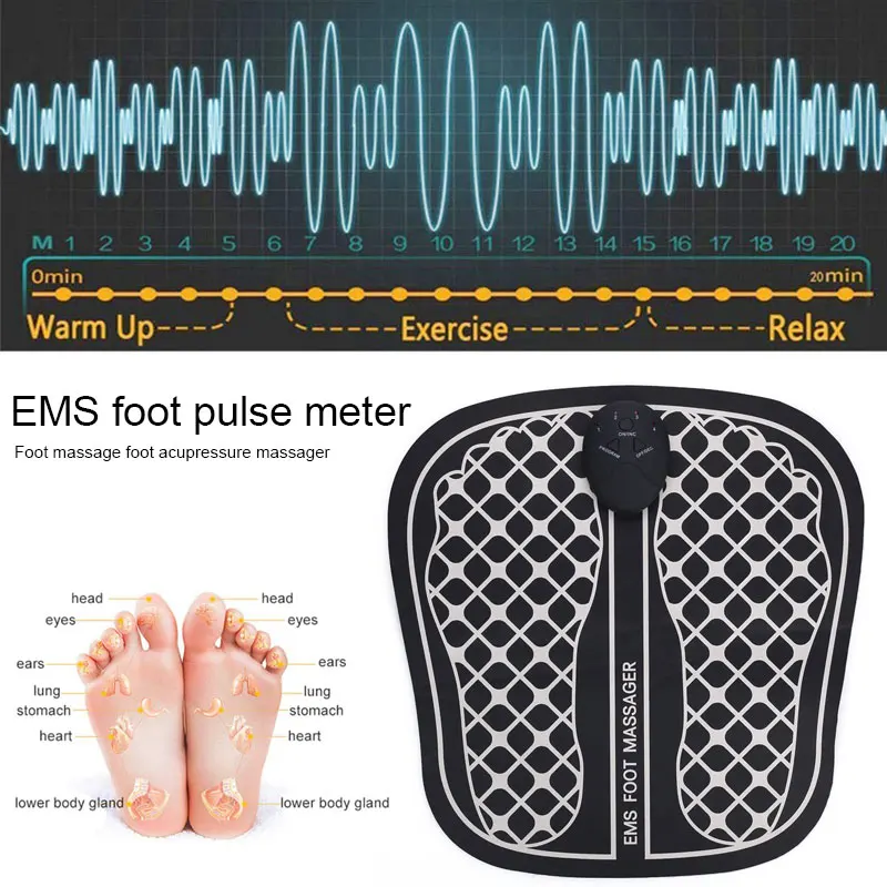 Elektros EMS Foot Massager Trinkelėmis Kojų Raumenų Stimuliatorius Pėdų Masažas Atleisti Skausmas Skausmas Sveikatos Priežiūra, Kilimėlis, Pagerinti Kraujo Apytaką