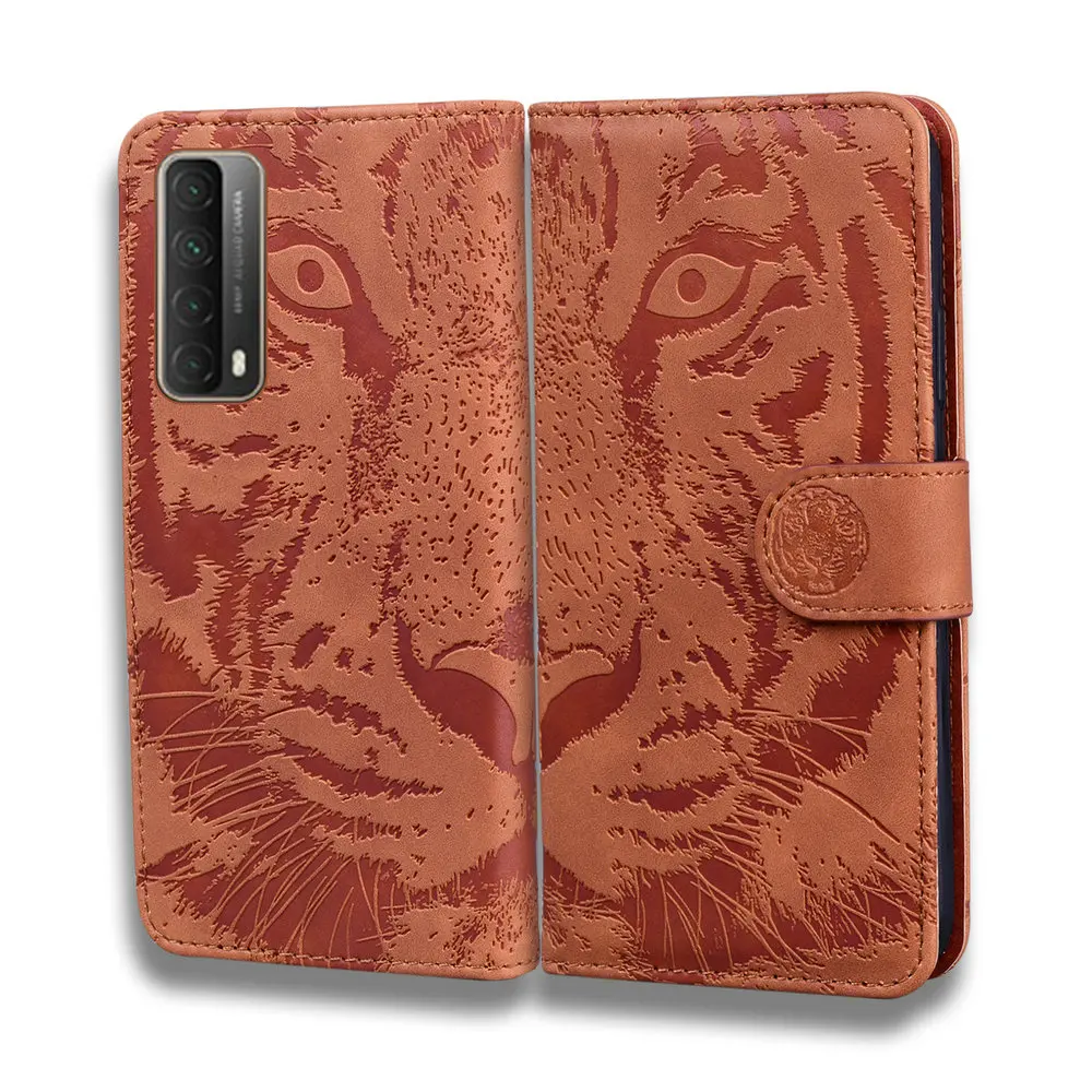 P Smart2021 Įspausti Piniginės Atveju 3D Tigras, Odos 360 Apsaugoti Kortelės Lizdas Telefono Shell 