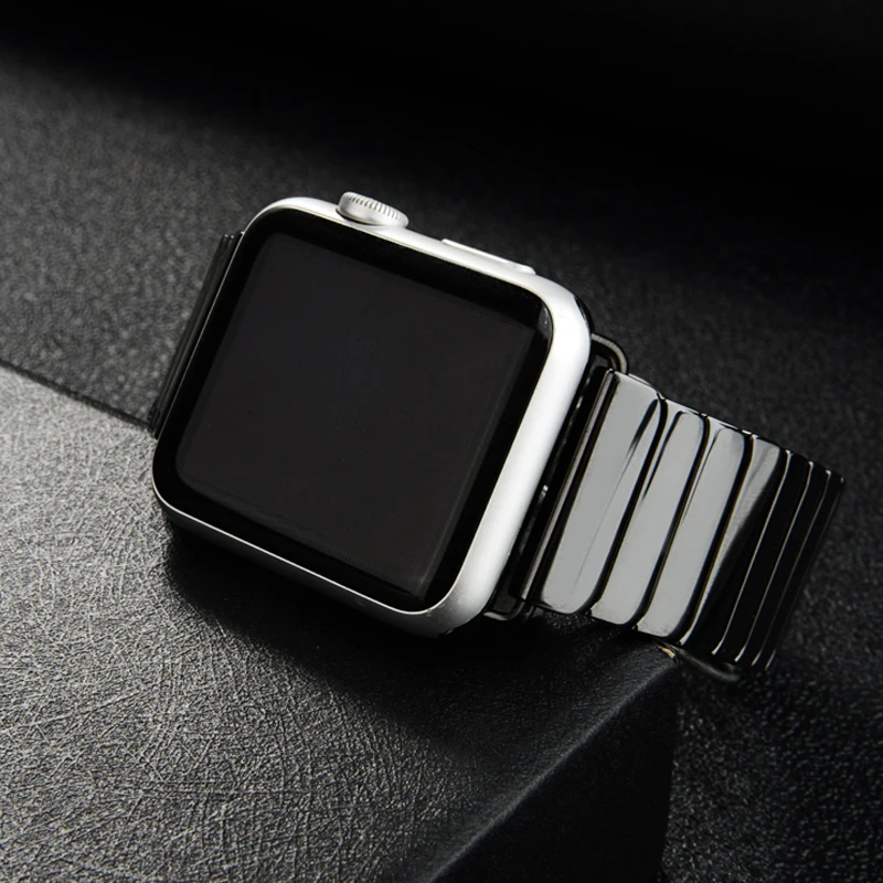 Keramikos Diržu, Apple Watch Band 44 mm 40mm iwatch juosta 42mm 38mm Nerūdijančio plieno sagtis apyrankė 