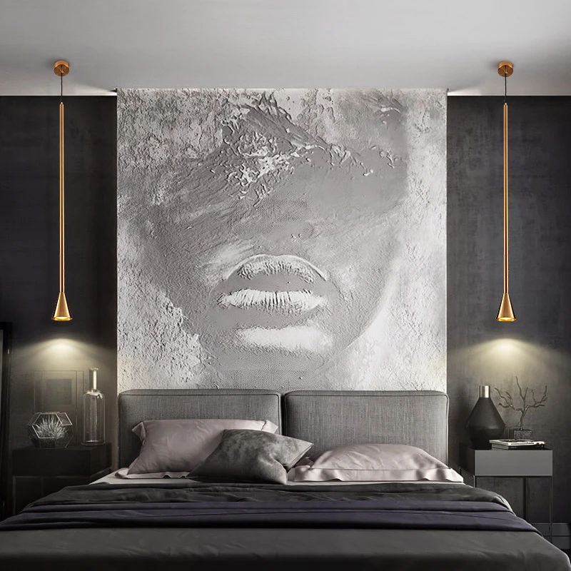 Naktiniai liustra post-modernios minimalistinės kūrybos baro miegamojo ilgai valgomasis vieną galvą aukso liustra