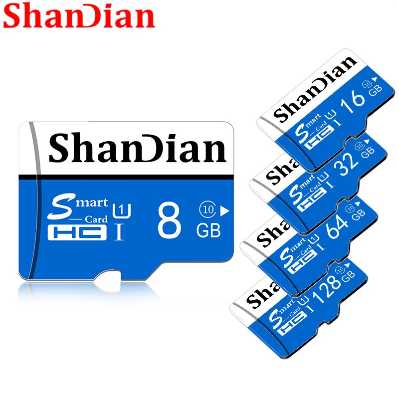 ShanDian Atminties kortelė Micro SD card 32GB 64GB 8GB 16GB class10 TF kortelė Microsd Pen ratai 