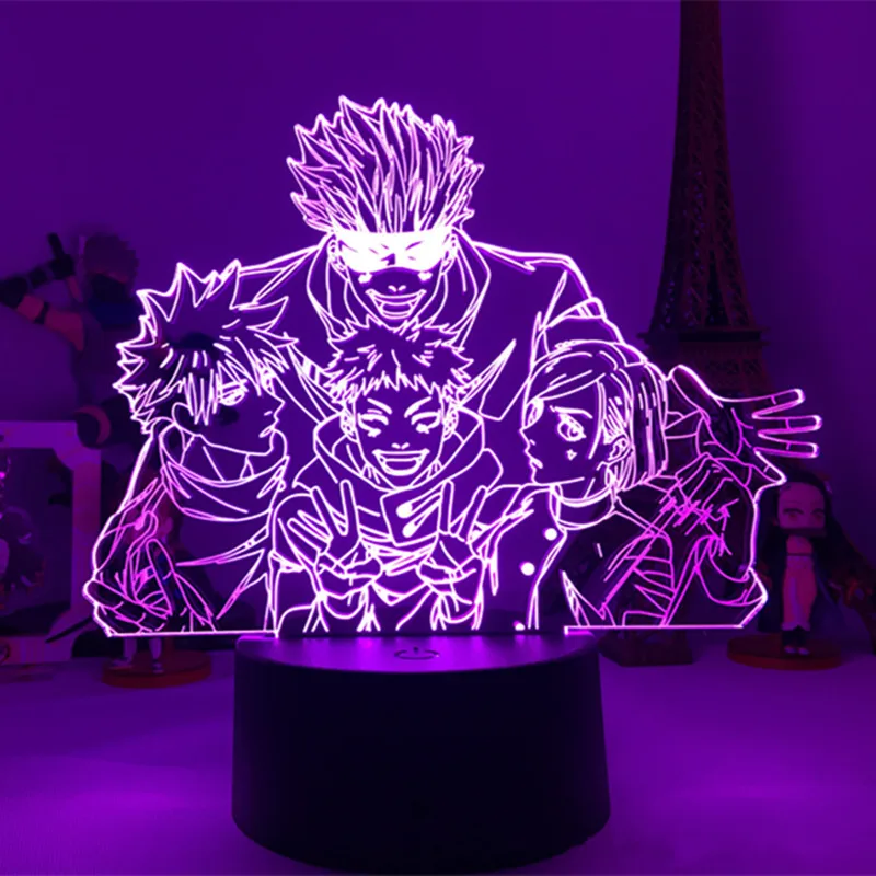 Anime Džiudžiutsu Kaisen LED Nakties Šviesos Gojo Satoru Modelio Dizainą Lempos Anime Mėgėjams Miegamojo Puošmena Gimtadienio Dovanos Lašas Laivybos