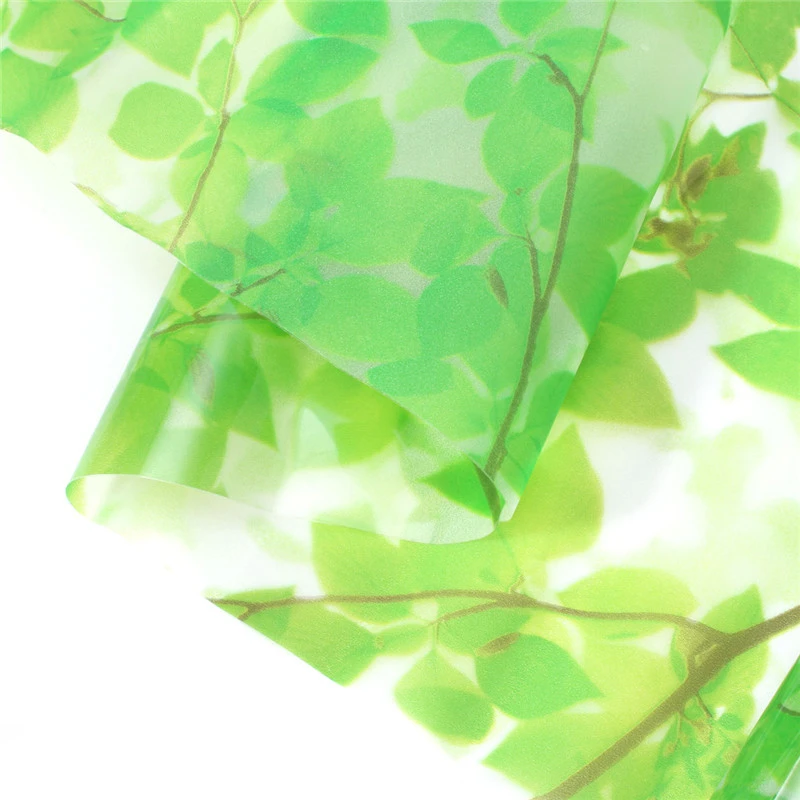 Naujas Atvykimo 45*200cm žali Lapai Stiklo matinė plėvelė, Langų Plėvelė, aplinkosaugos ¾enklelis Kambarys Privatumo Apsaugos Gražus Dekoratyvinis Filmas
