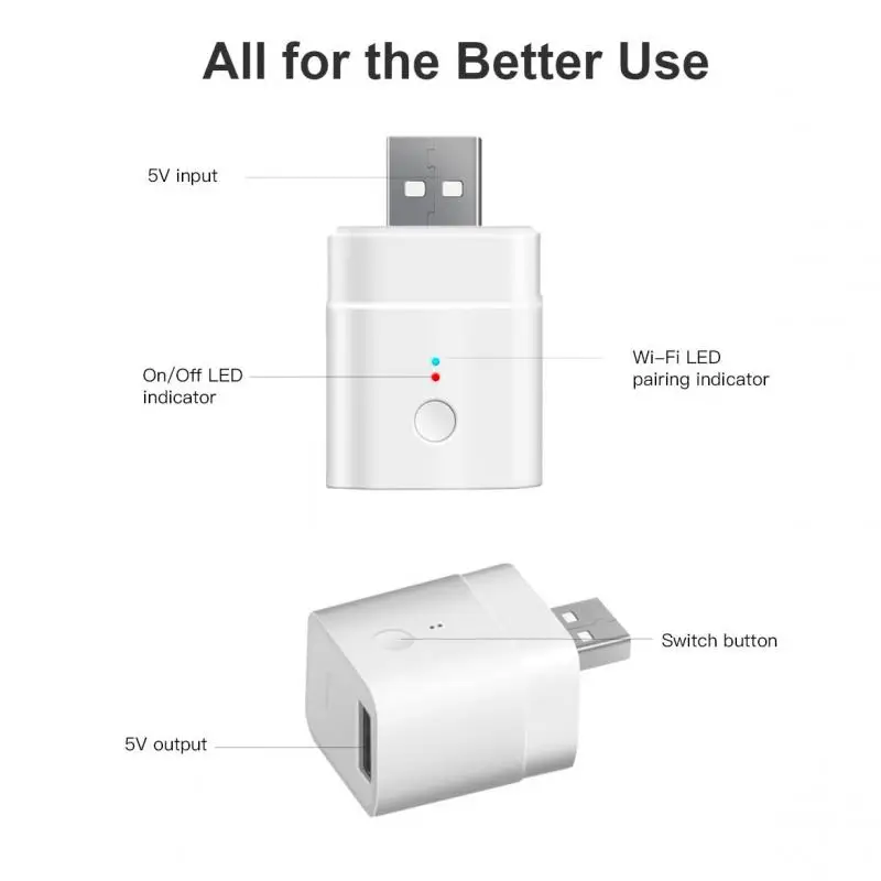 SONOFF Micro 5V Wifi Smart USB Adapteriu Smart eWelink App Nuotolinio valdymo Suderinama su Alexa 