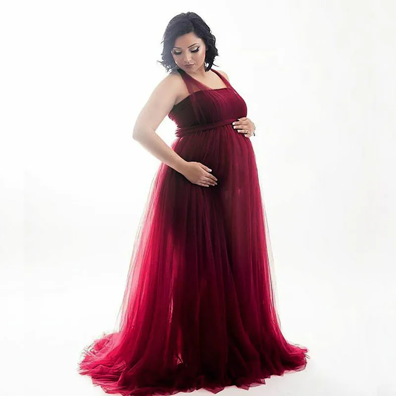 Seksualus Motinystės Suknelės Fotografijos Rekvizitai Elegantiškas Sujungimas Tinklelio Suknelė Nėščioms Moterims Maxi Suknelė Drabužius Fotosesijas 6 Spalvų