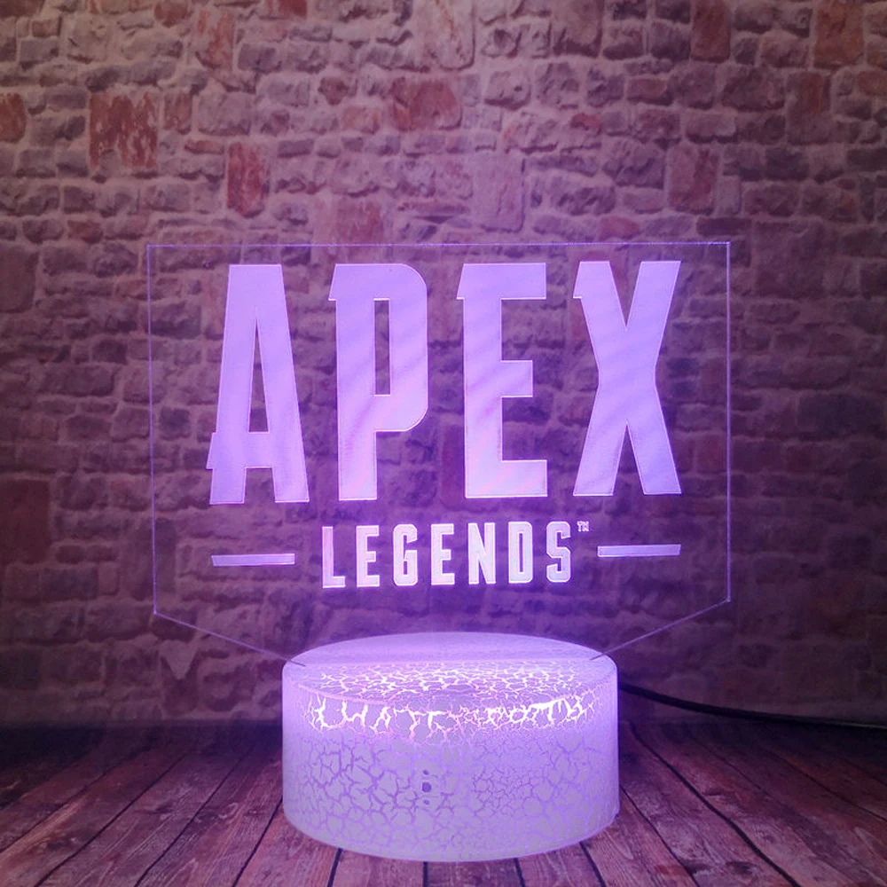 APEX Legendos 3D Lempa USB Touch RGB Crack Base Naktį Šviesos Battle Royale Žaidimą Vaikams Miega Šviesos Stalo Dekoro Berniukai Kalėdų Žaislas