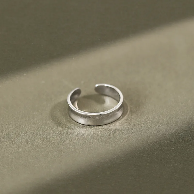 Paprastas 925 sterlingas sidabro bendras piršto žiedai moterims fine jewelry, Naujas reguliuojamas įgaubtas sklandžiai tne žiedas priedai