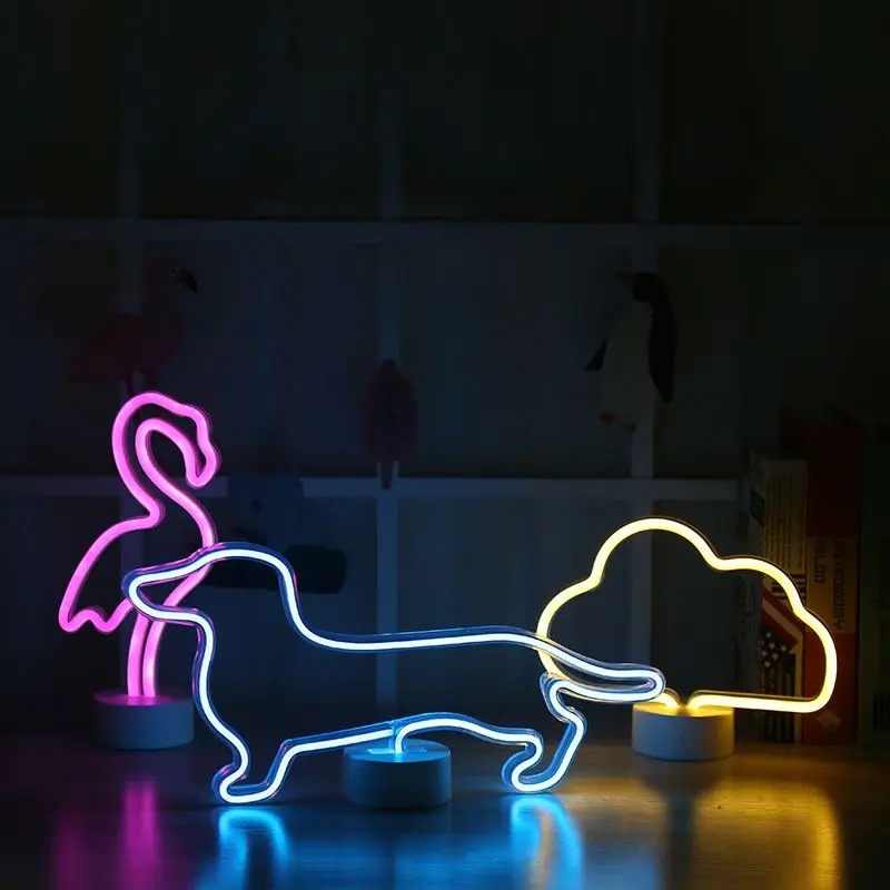 Mados LED Neonas Pasirašyti Šviesos Atostogų Šalis Romantiška Vestuvių Dekoravimas, Vaikų Kambarys Namų Dekoro Mėnulis Širdies Vaivorykštė Naujovė Naktį Lempa