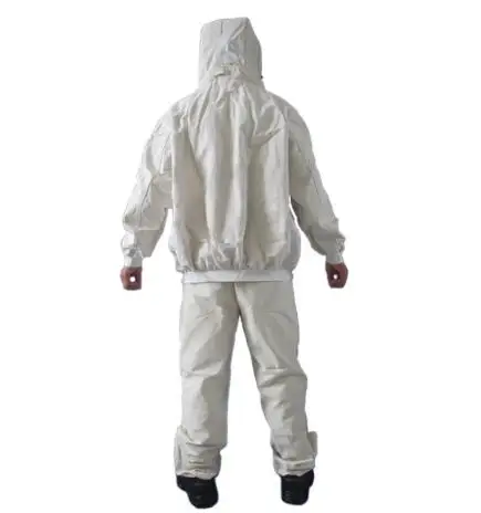 Balta drobė conjoin Šlifavimas kombinezonas apsauginiai drabužiai dažų sluoksnį viso kūno apsaugos kostiumą darbo draudimo saugos drabužiai