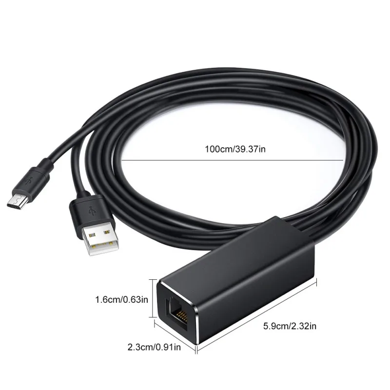 Mini 10/100mbps RJ45 Tinklo TV Stick Adapteris Gaisro Micro USB TV Stick Ethernet Adapteris Chromecast Skirta 