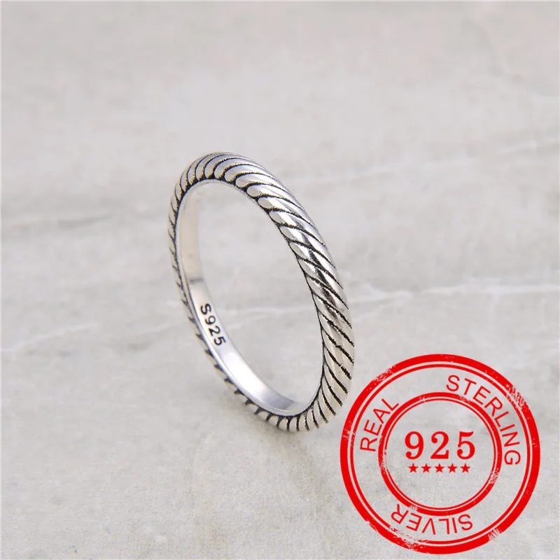 Korėjos versija, gryno sidabro 925 žiedo sriegis retro žiedas moteris vestuvių dovana šaliai sidabro 925 papuošalai, aksesuarai