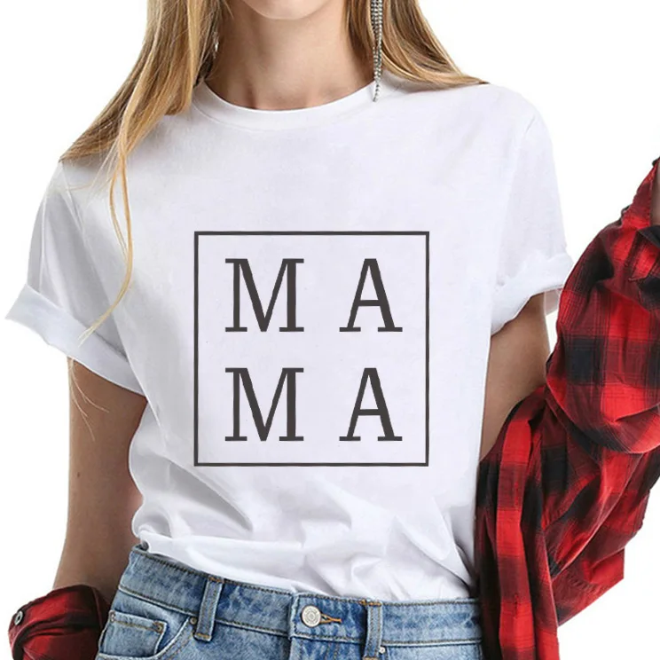 2020 Mama Aikštėje Moterų marškinėlius Medvilnės Atsitiktinis Juokingi marškinėliai Dovana Lady Yong Mergina Viršuje Tee 6 Spalvos Lašas Laivas