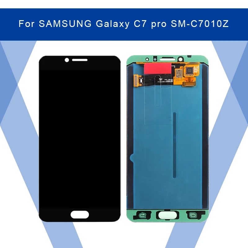 SAMSUNG Galaxy C7 pro C71010 SM-C7010Z LCD AMOLED Ekranas+lietimui skaitmeninis keitiklis Surinkimo SAMSUNG 