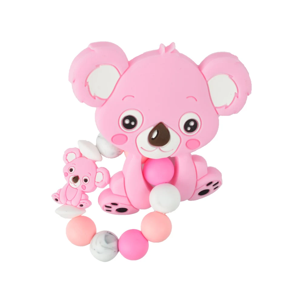 LOFCA NAUJAS 1PC Kūdikių Teether Koala Apyrankę Gyvūnų Formos Žindukas Įrašą Maisto kokybės Silikono Granulių Spalvinga Kūdikiui Kramtyti Kramtyti Žaislus