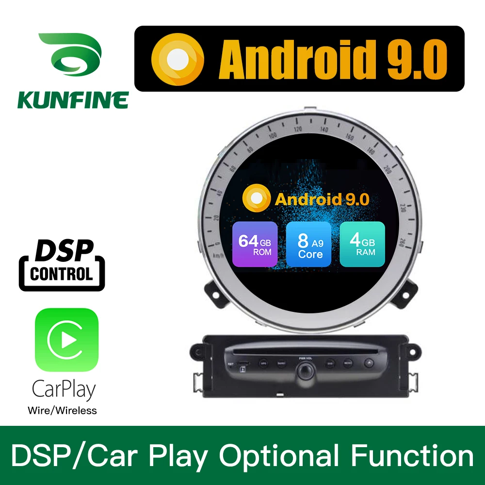 Octa Core PX6 64GB ROM Android 9.0 Car DVD GPS Navigacijos, Multimedijos Grotuvas Automobilio garso sistemos BMW Mini Cooper Po 2006-2013 M. Radijas