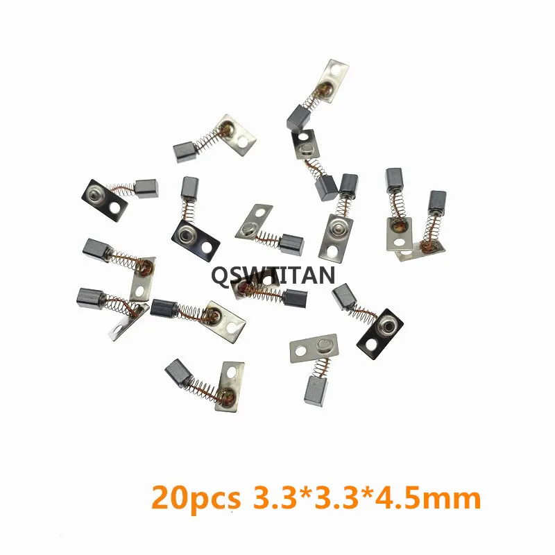 20PCS 3.3*3.3*4.5 mm, Metalo, Elektros Variklių angliniai Šepetėliai Pakeisti Už/Saeyang Serijos Dantų Šlifavimo Mašinos Micromotor Handpiece