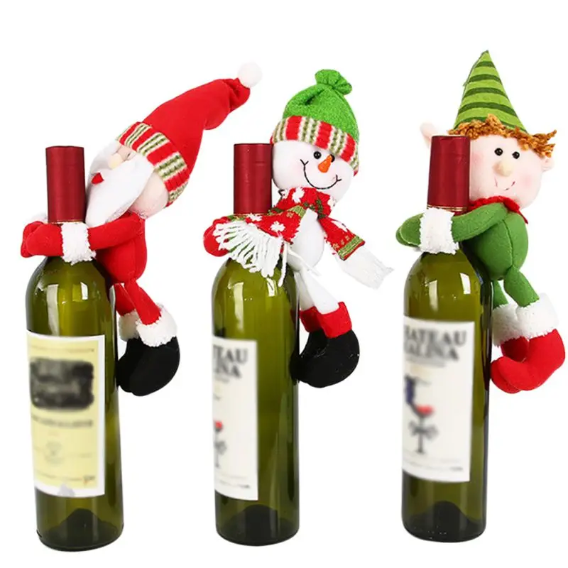 Kalėdinis Vyno Butelis Padengti Puikus Apkabinti Kalėdų Elfai/Sniego/Santa Claus Valgomasis Stalas Dekoratyvinis Ornamentas