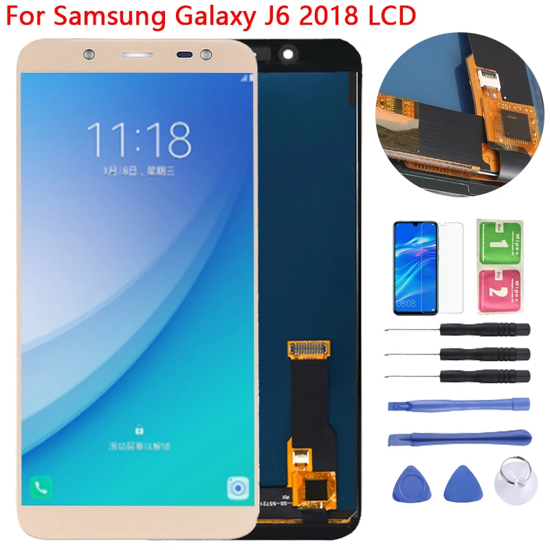 AAA Kokybės J6 LCD Samsung J6 2018 LCD J600 SM-J600F J600FN J600F/DS LCD Ekranas Su Jutikliniu Ekranu, skaitmeninis keitiklis Surinkimas Remontas