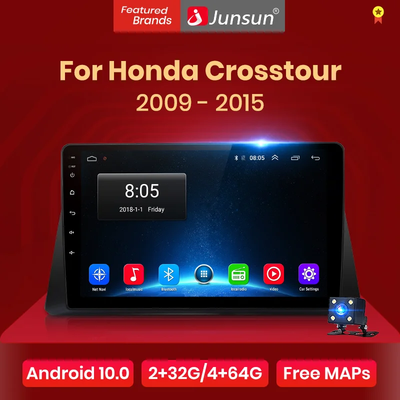 Junsun V1 Android 10.0 DSP CarPlay Automobilio Radijo Multimedia Vaizdo Grotuvas Auto Stereo GPS Honda Crosstour 1 2009-m. 2 din dvd