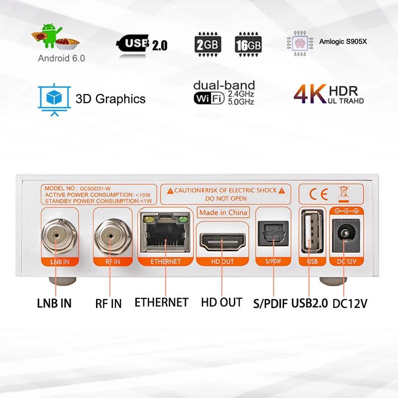 GTmedia GTC,Android IPTV, DĖŽUTĖ, 3D, 4K UHD DVB-T2, S2 Palydovinis Imtuvas, 