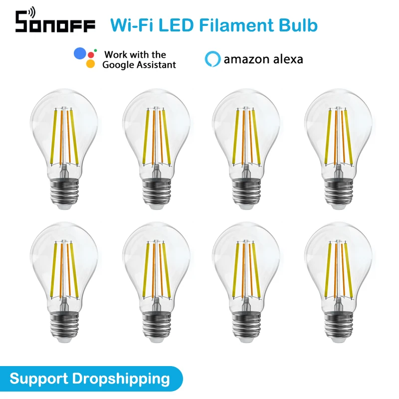 Naujas SONOFF 7W Smart WIFI, kaitinamosios lemputės E27 lempa B02F-ST64/B02-F-A60 