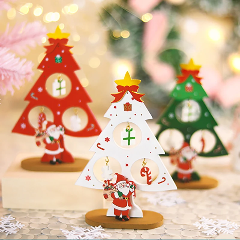 Kalėdų Eglutė Mažas Ornamentas Mini Dažytos Kalėdų Eglutės Papuošalų, Medinių Kortelės Naujųjų Metų Dekoro Kabo Dekoro Ornamentuose xx121