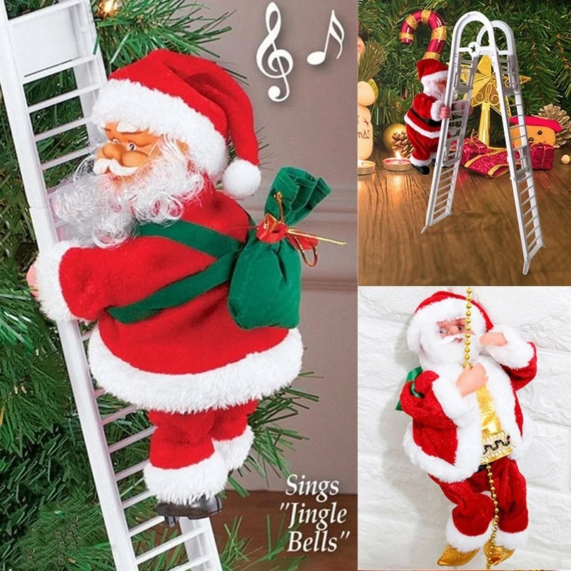 2020 Juokingas Kalėdų Senelio Elektros Lipti Žaislai, Muzikos Laipiojimo Laiptais Lėlės Kalėdų Eglučių Papuošalai Naujųjų Metų Vaikams Dovanos