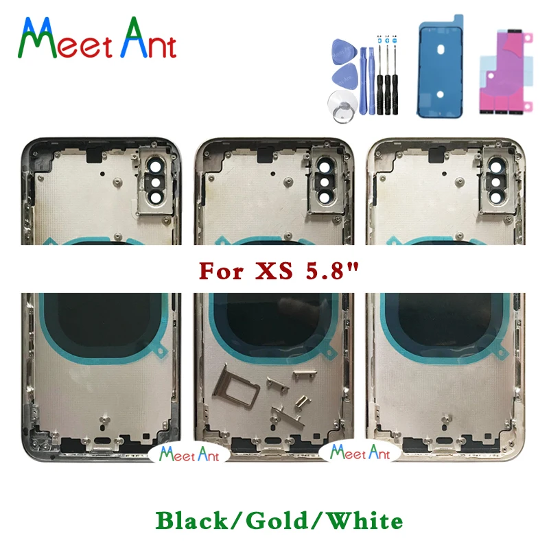 AAA Aukštos Kokybės Galinį Dangtelį iphone XS Max X XS Korpuso Dangtis, Galinės Durys, Važiuoklės Viduryje Rėmo Su Stiklo CE arba Be, CE