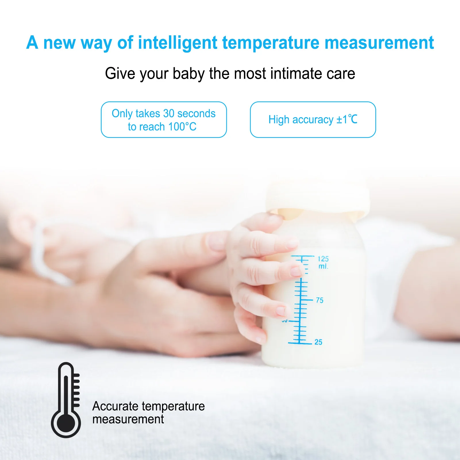 Temperatūros Matavimo Šaukštas Smart Mini Vandeniui LED Ekranas, Termometras Kūdikiui Protingas Temperatūros Matavimo Šaukštas